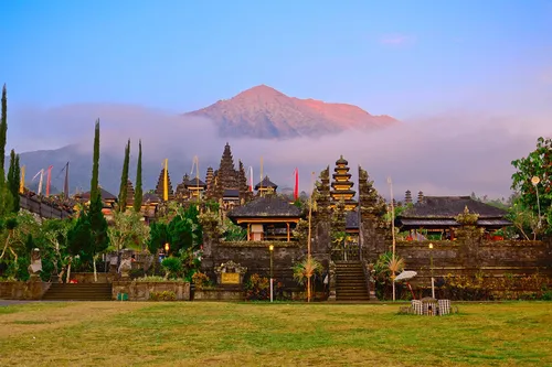 Besakih Temple Bali the mother temple on Mount Agung with traditional Balinese architecture